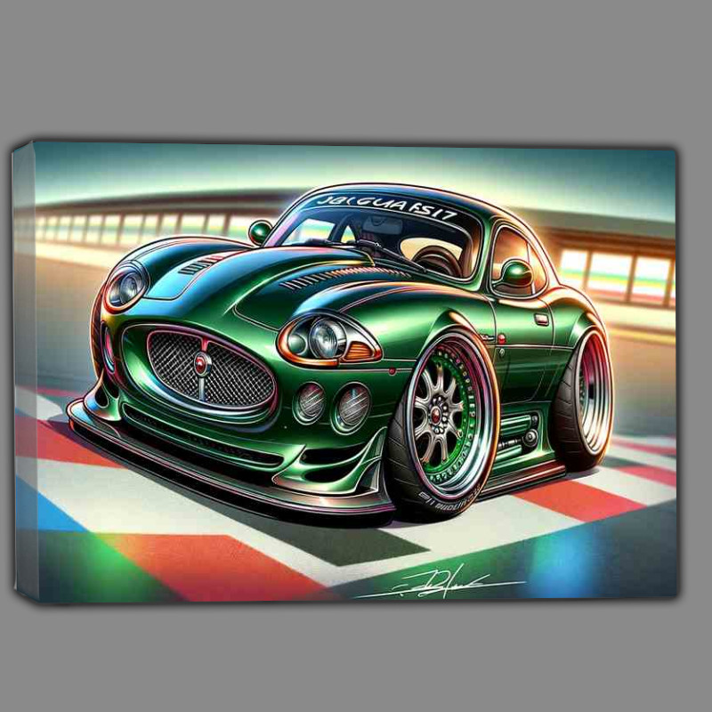 Buy Canvas : (Jaguar XKSS Style extremely exaggerated features In green)