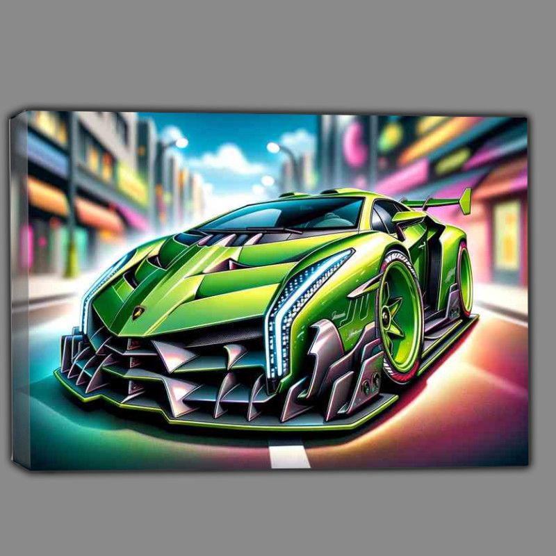 Buy Canvas : (Lamborghini Veneno style with extremely exaggerated In green)