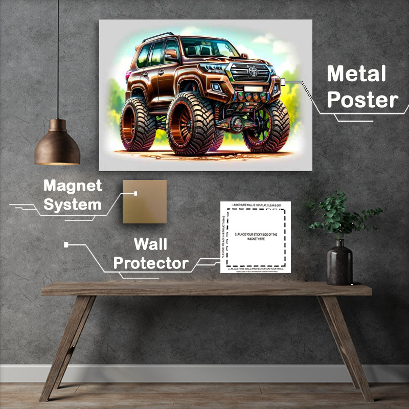 Buy Metal Poster : (Land Cruiser Prado style extremely exaggerated wheels)