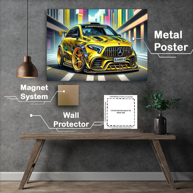 Buy Metal Poster : (Mercedes AMG A45 S style in yellow)