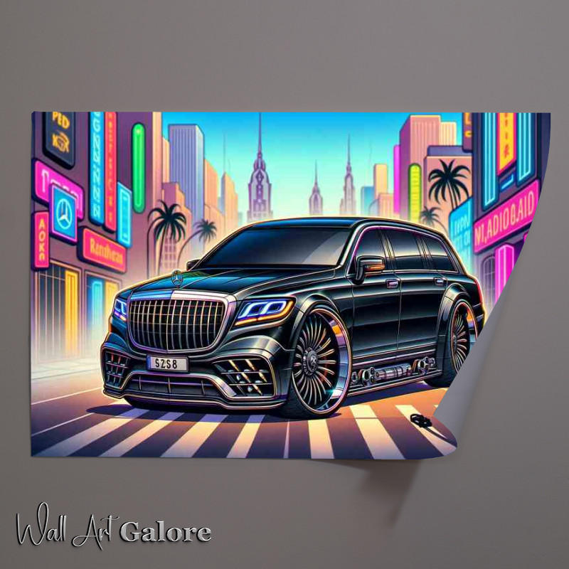 Buy Unframed Poster : (Mercedes Benz 600 Pullman style in black)