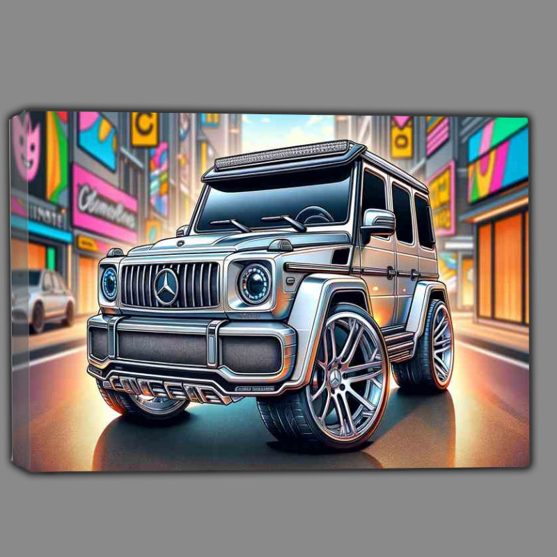 Buy Canvas : (Mercedes Benz G Class 4x4 style in silver)