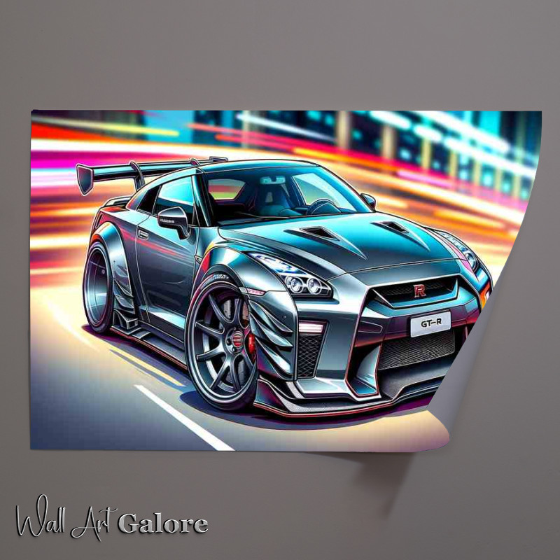 Buy Unframed Poster : (Nissan GTR style designed with a metallic gray)