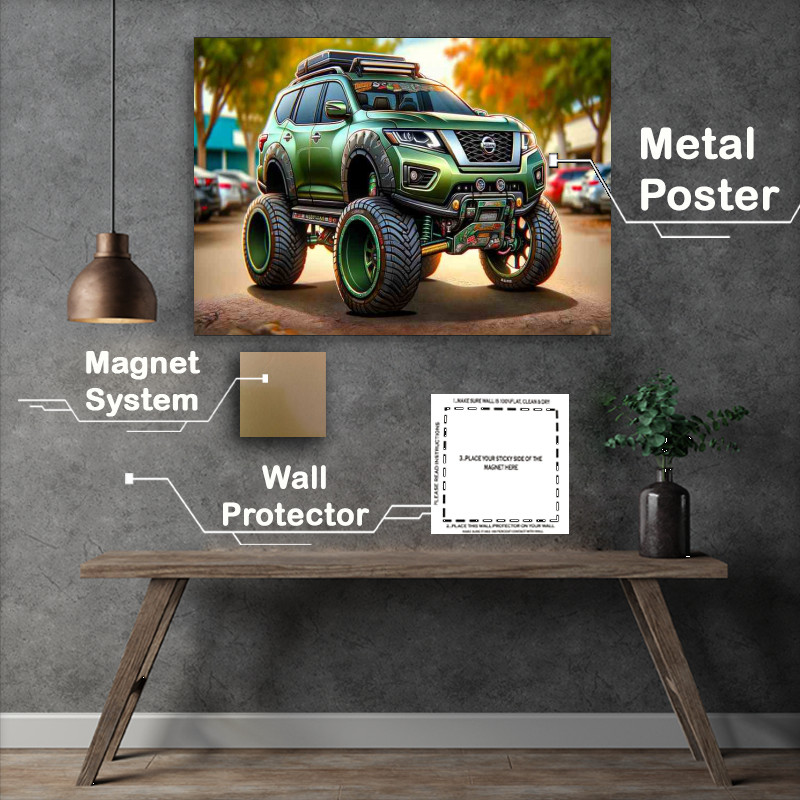Buy Metal Poster : (Nissan Pathfinder 4x4 style in green)