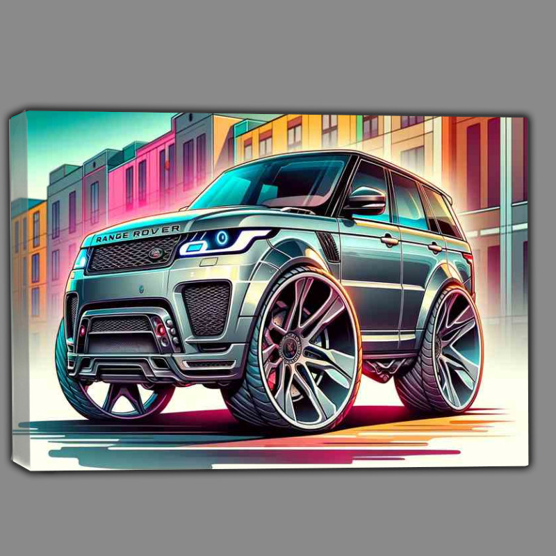 Buy Canvas : (Range Rover Sport 4x4 style in silver cartoon)