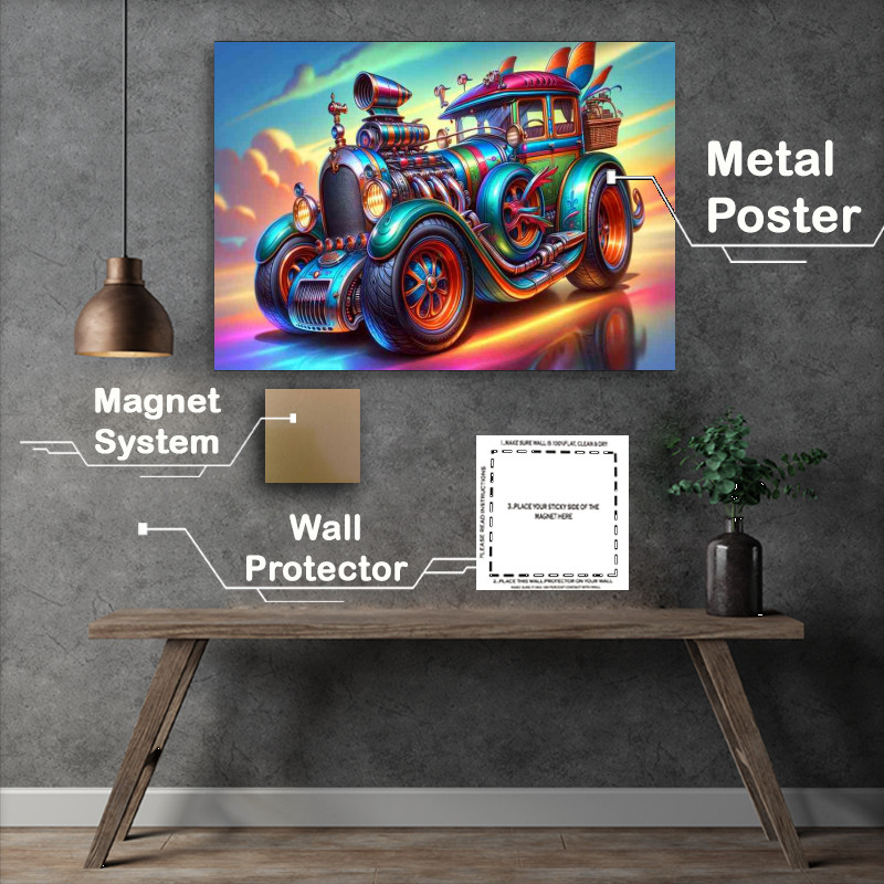 Buy Metal Poster : (Road rat Rod extremely exaggerated features)