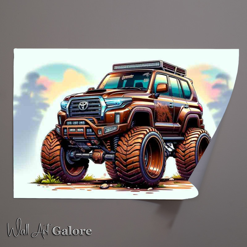 Buy Unframed Poster : (Toyota Land Cruiser style 4x4 extremely exaggerated features)