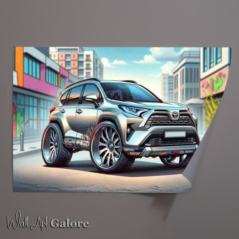 Buy Unframed Poster : (Toyota RAV4 style 4x4 extremely exaggerated silver paint)