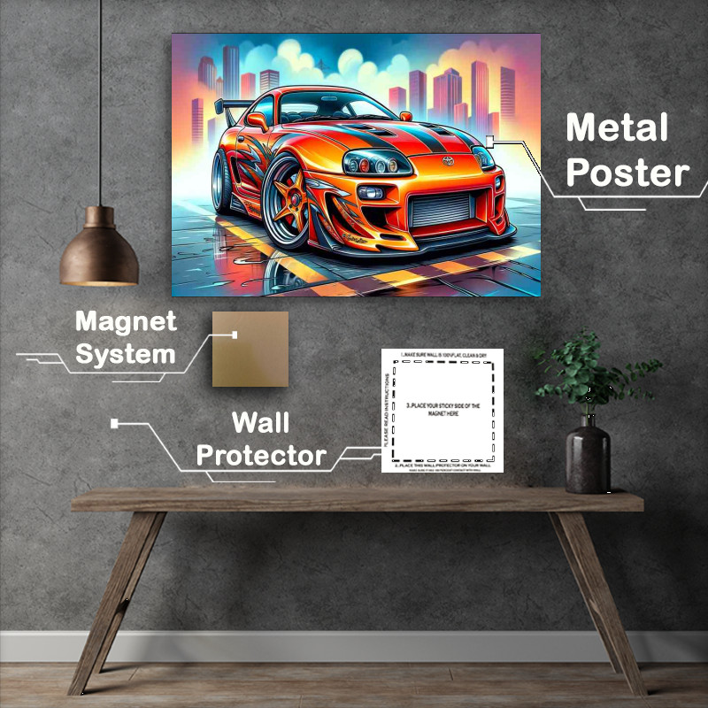 Buy Metal Poster : (Toyota Supra inspired by the car in orange)