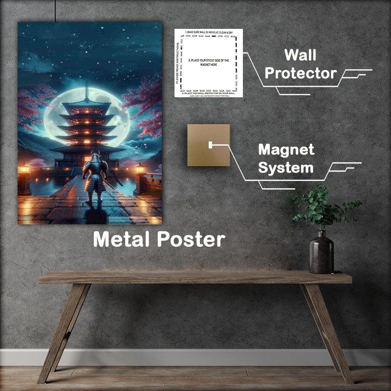 Buy Metal Poster : (Silent Guardian Pagoda Moon Watch)