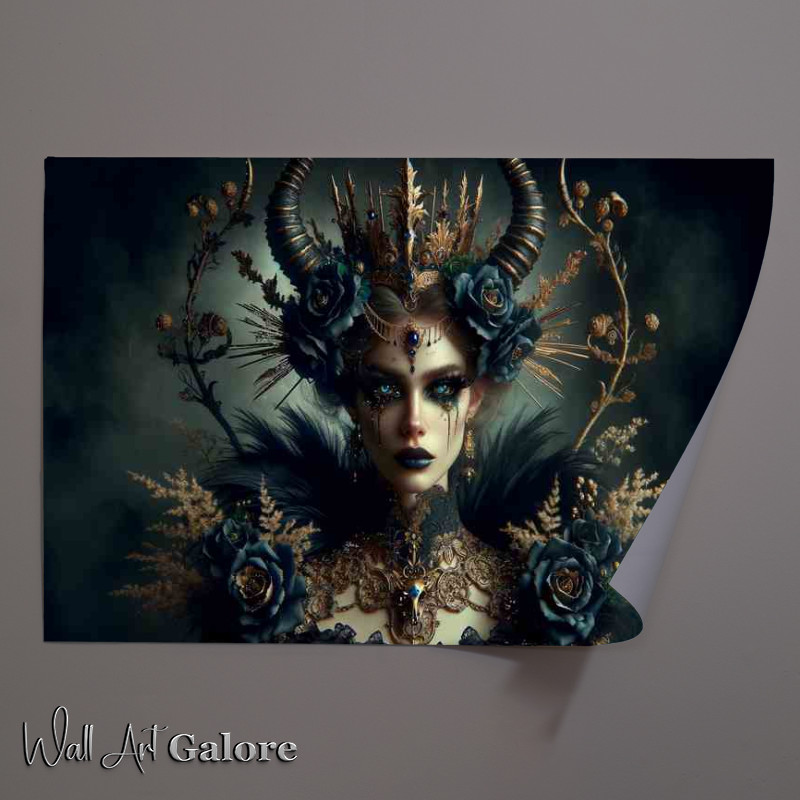 Buy Unframed Poster : (Gothic Fantasy Queen with Dark roses)