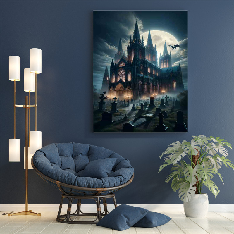 Buy : (Gothic Cathedral Night Scene on Di-Bond)