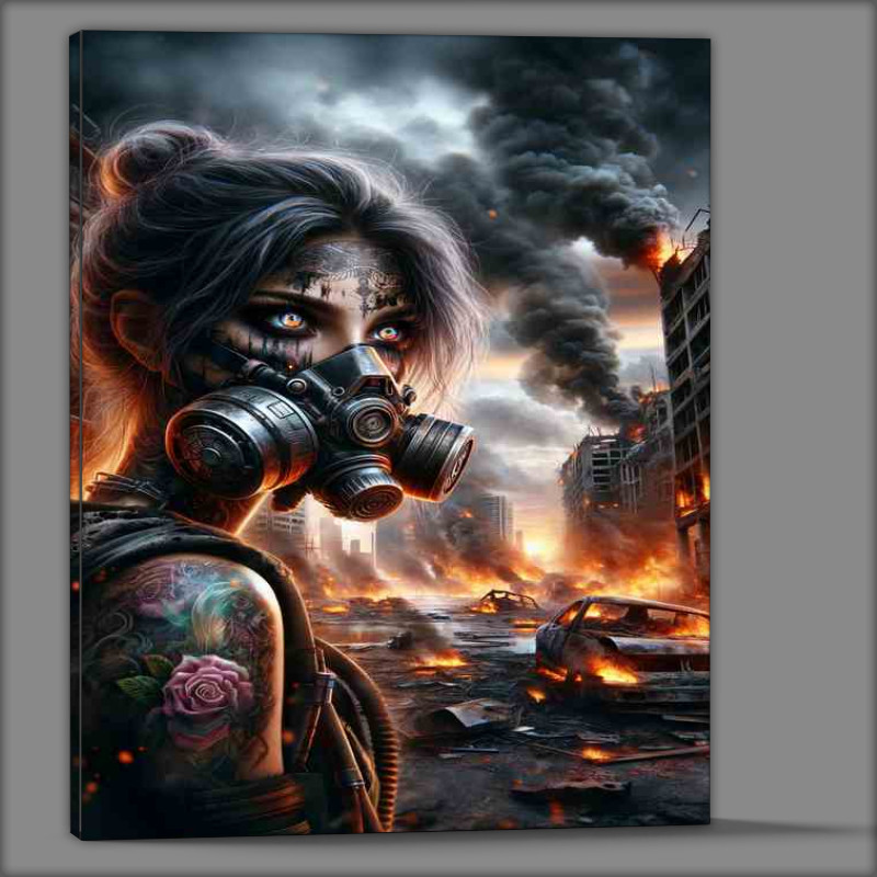 Buy Canvas : (Post Apocalyptic Warrior Amidst Chaos)