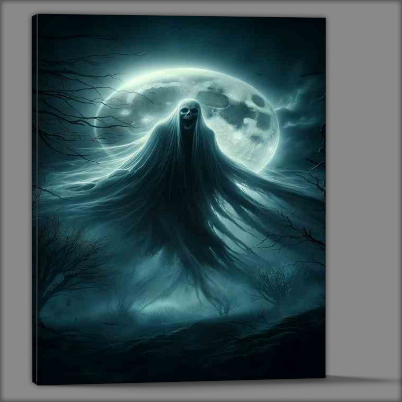Buy Canvas : (Spectral Ghost in Moonlit Night detailed spectral ghost)