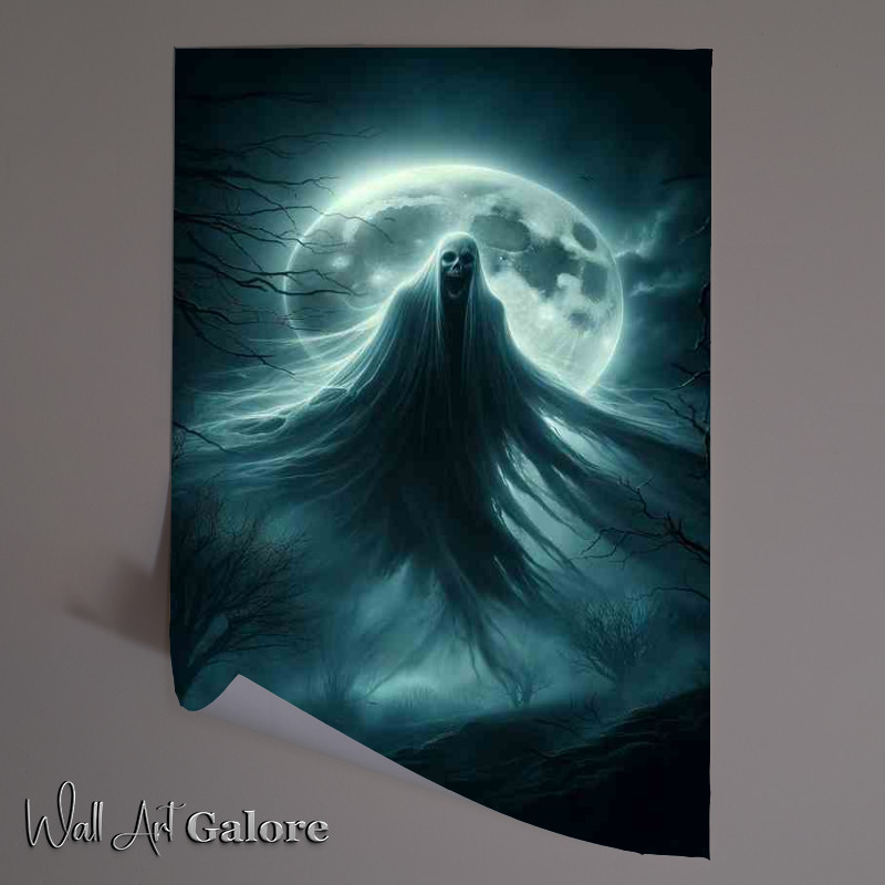 Buy Unframed Poster : (Spectral Ghost in Moonlit Night detailed spectral ghost)