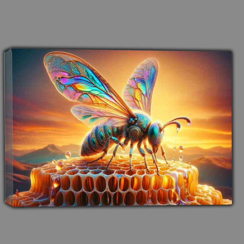 Buy Canvas : (Ethereal Macro bee with the honey pot)