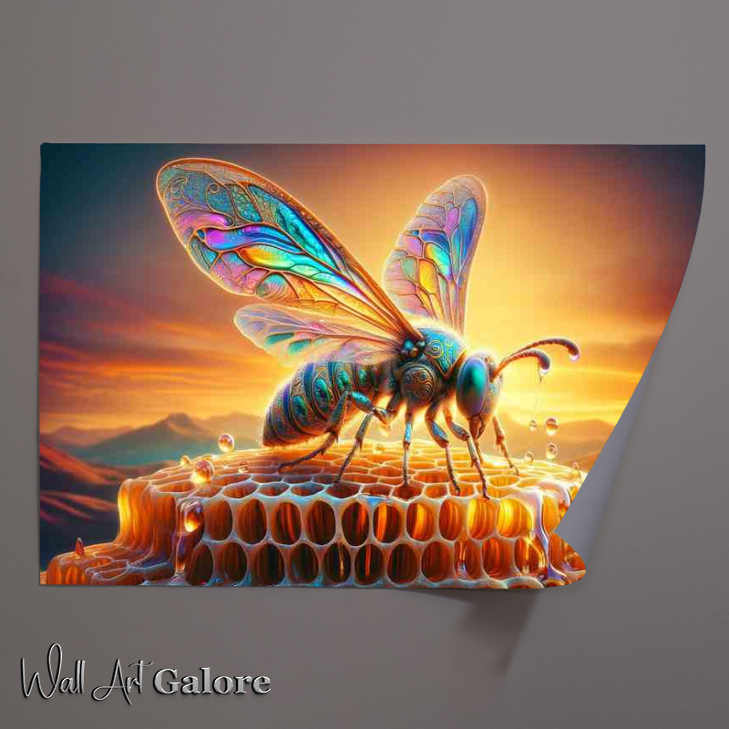 Buy Unframed Poster : (Ethereal Macro bee with the honey pot)