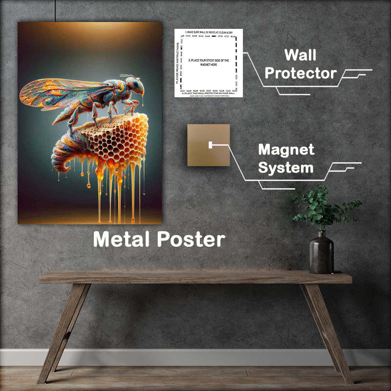 Buy Metal Poster : (Insect Honeycomb Fantasy Creature)