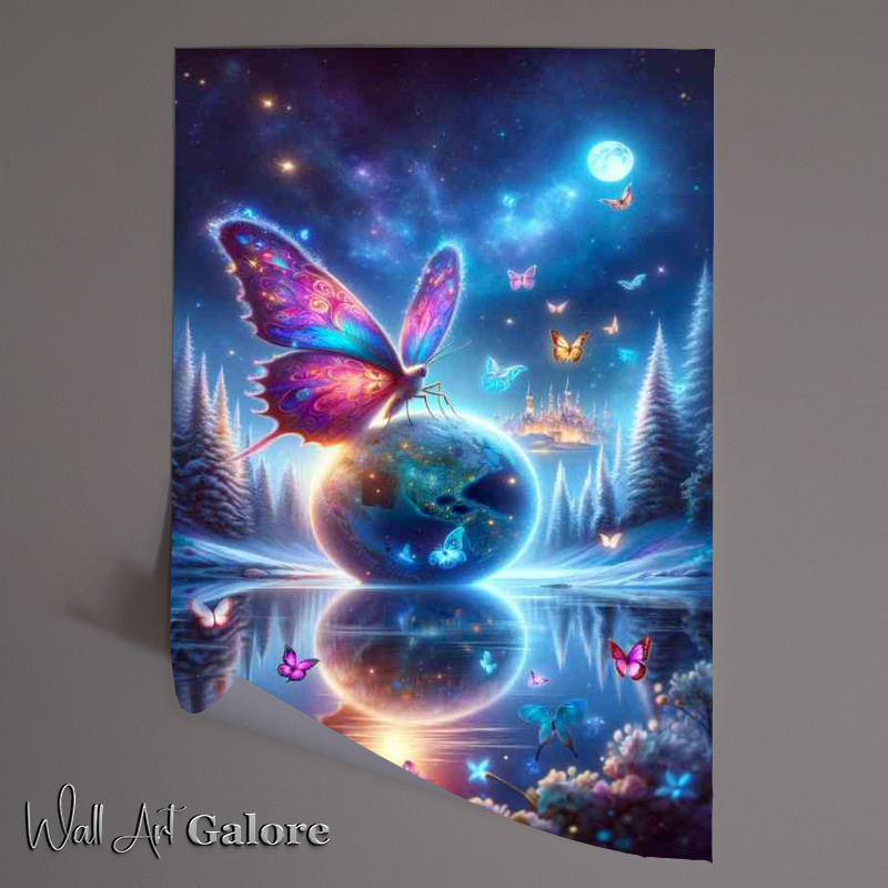 Buy Unframed Poster : (Magical Butterfly Fantasy World Illustration)