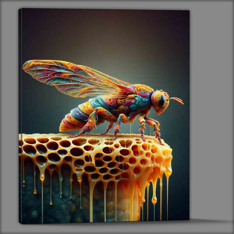 Buy Canvas : (Surreal Insect Honeycomb Fantasy Creature)