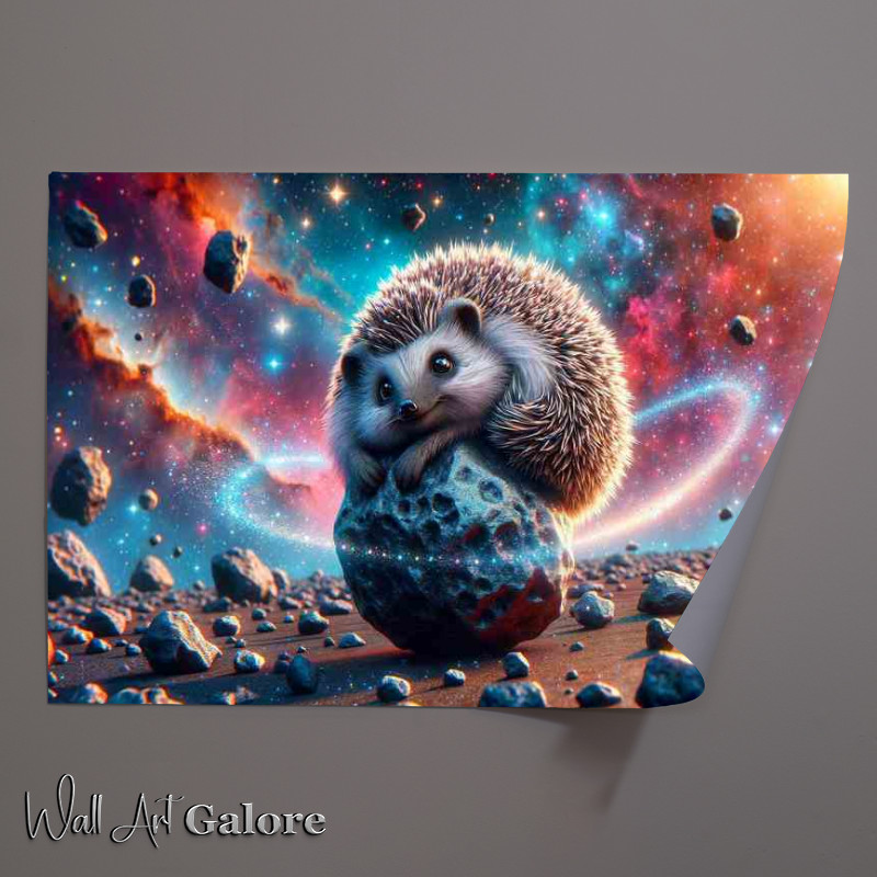 Buy Unframed Poster : (Cosmic Hedgehog Rolling on a Meteorite)