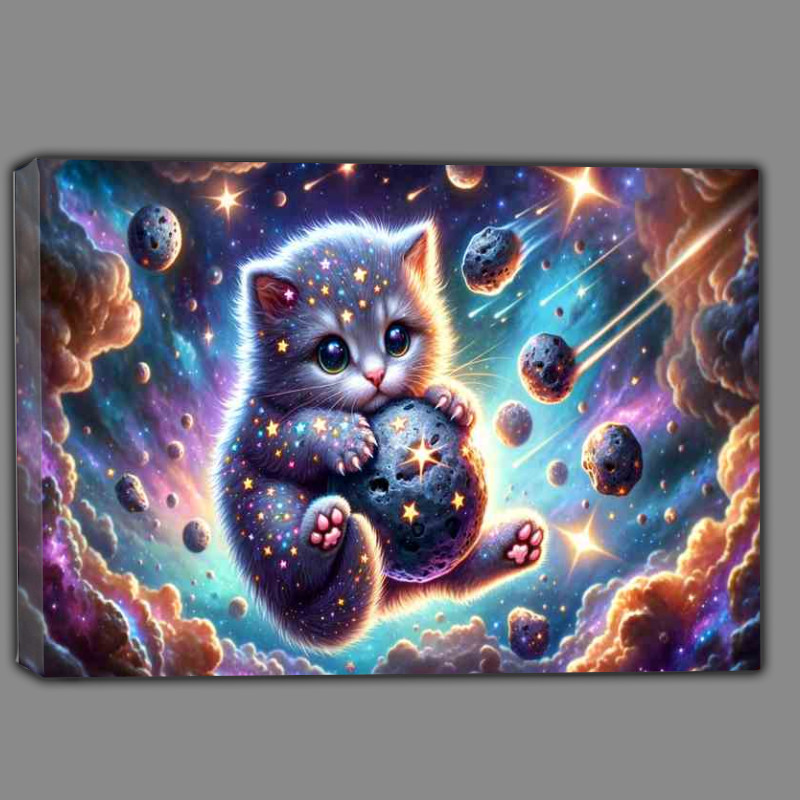 Buy Canvas : (Cosmic Kitten Playing with Meteor Balls)