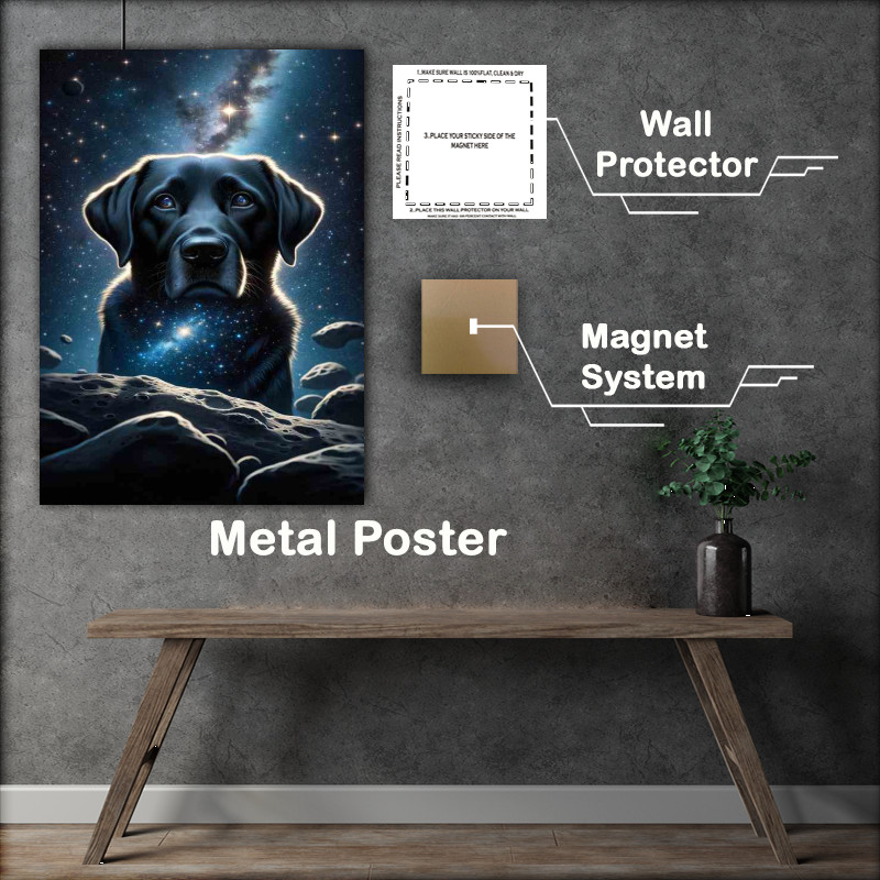 Buy Metal Poster : (Cosmic Labrador Retriever with Stars in its Eyes)
