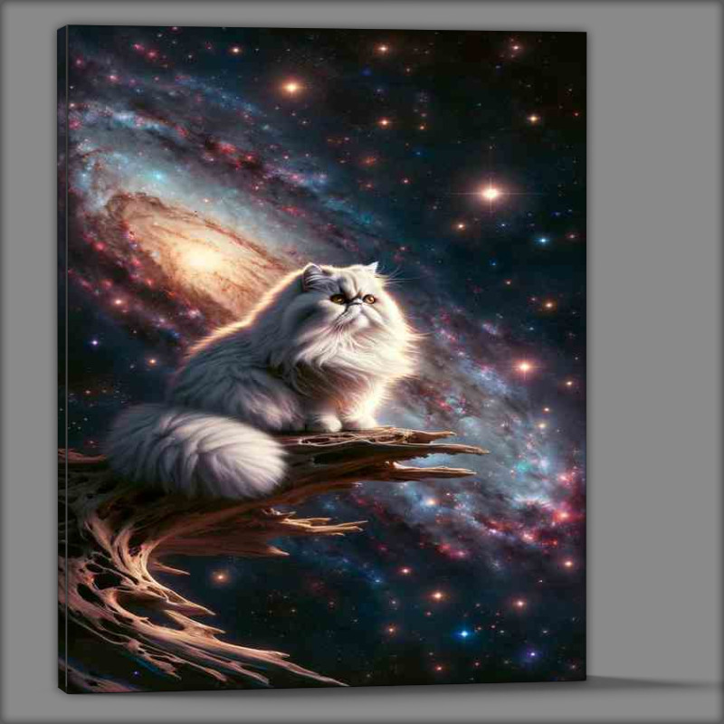 Buy Canvas : (Interstellar Persian Cat Admiring the Galaxy)