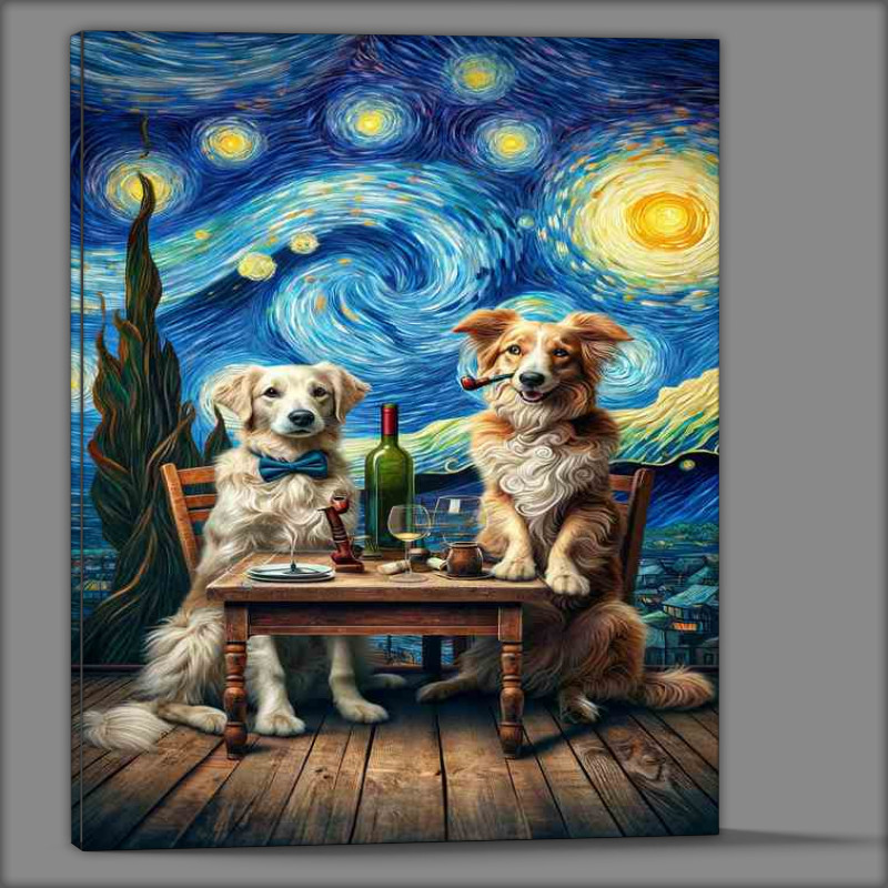 Buy Canvas : (Starry Night Friends eating out)