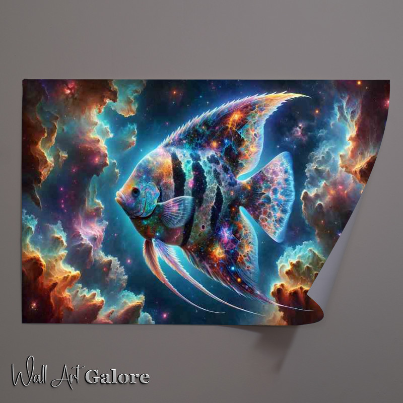 Buy Unframed Poster : (Cosmic Angelfish among Nebulae)