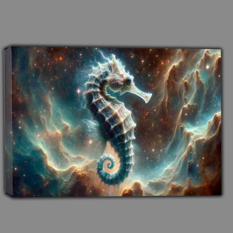 Buy Canvas : (Nebula Seahorse Navigating the Cosmic Currents)