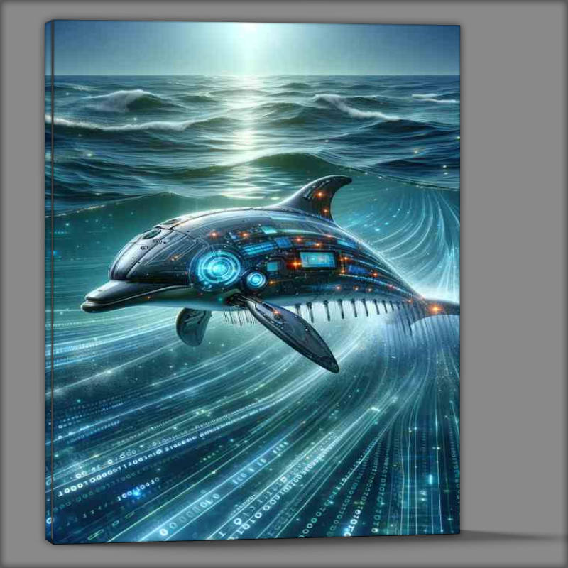 Buy Canvas : (Cybernetic Aquatic Explorer robotic dolphin)