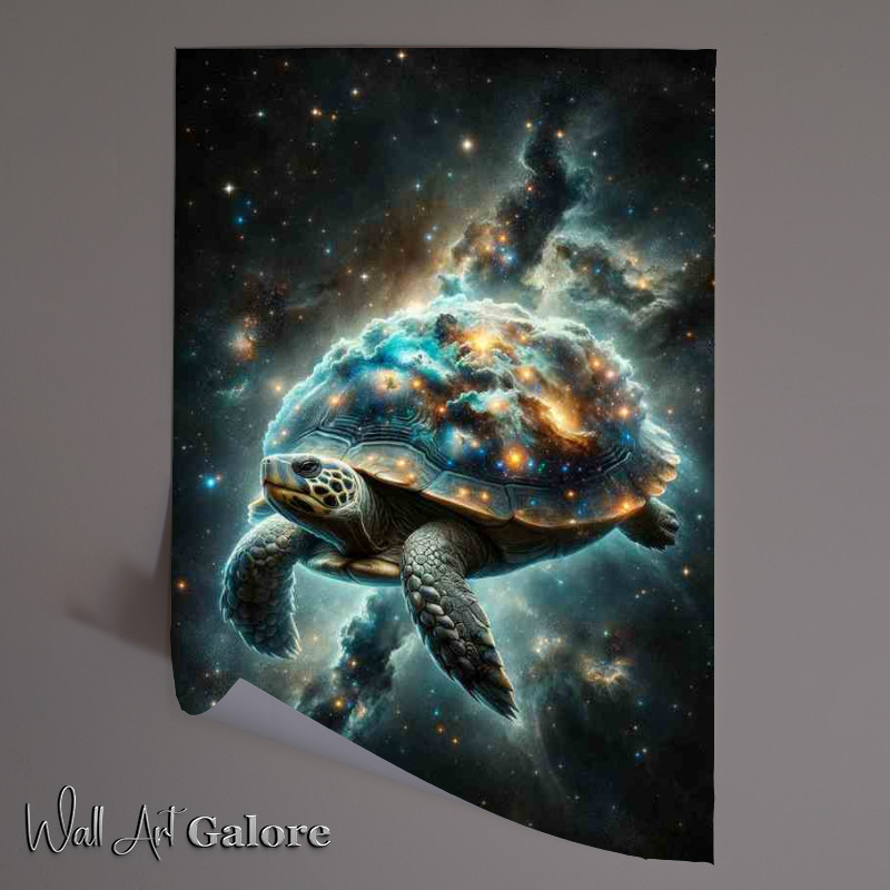 Buy Unframed Poster : (Interstellar Turtle with Cosmic Shell)