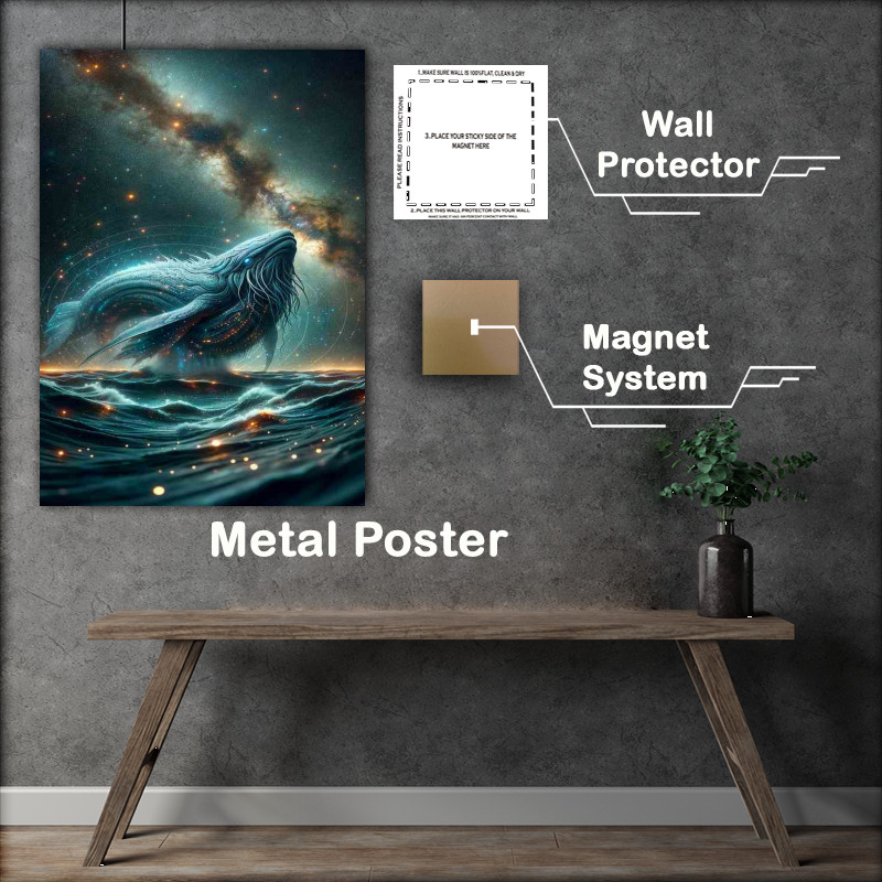 Buy Metal Poster : (Mythical Leviathan in Stellar Sea)