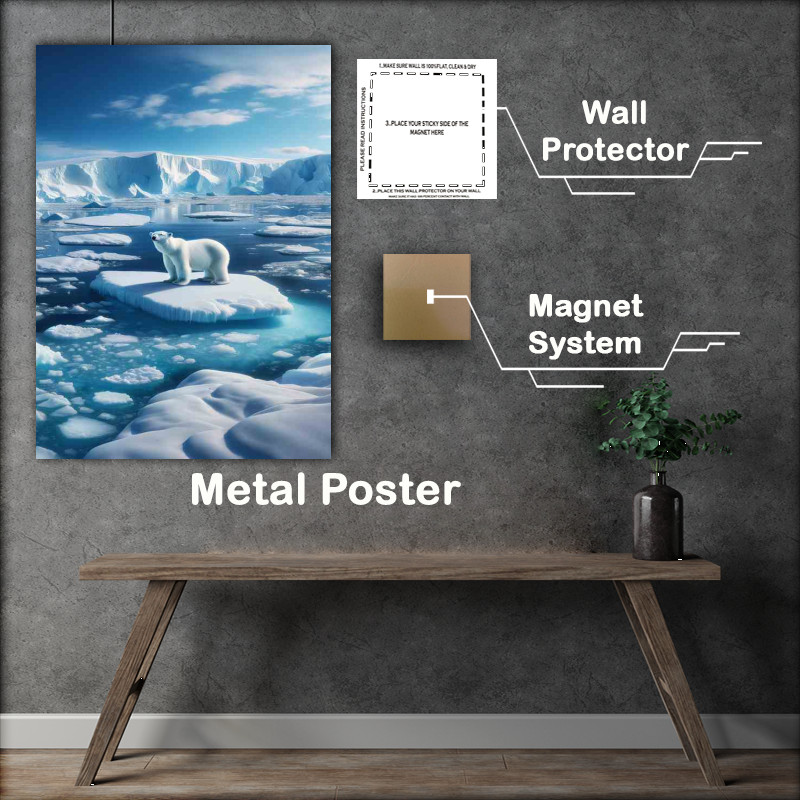 Buy Metal Poster : (Arctic Majesty Polar Bears Ice Realm)