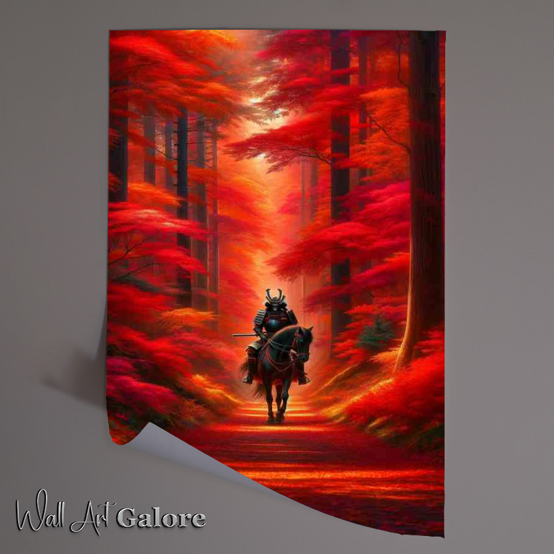 Buy Unframed Poster : (Autumn Samurai Journey through Crimson Forest)