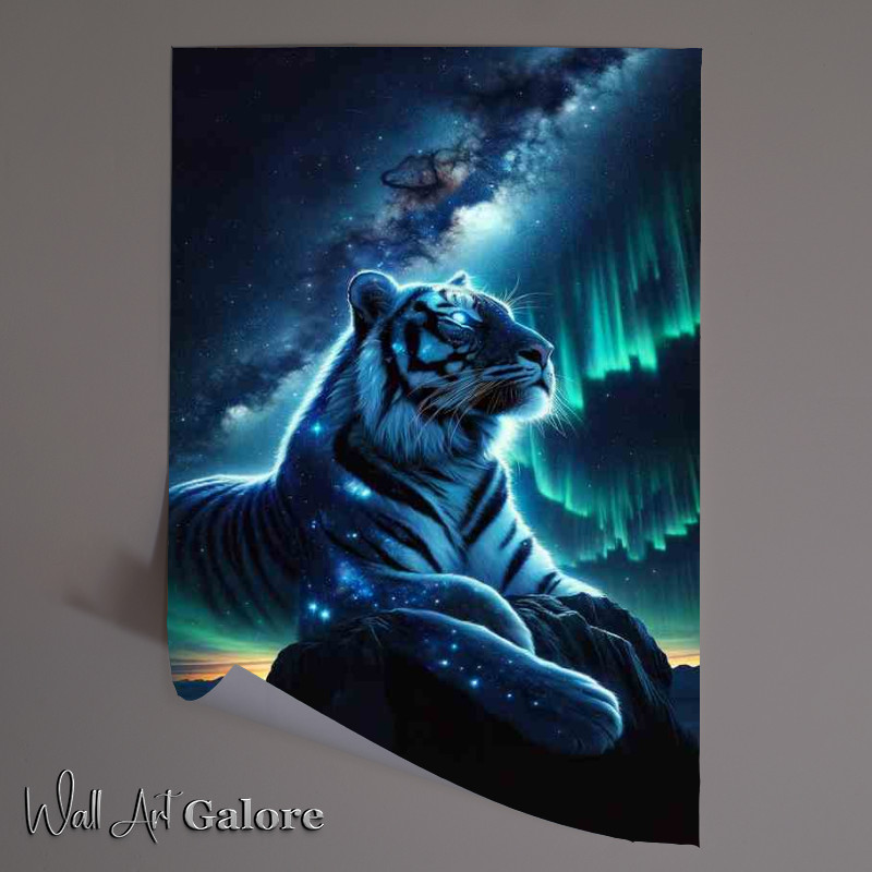 Buy Unframed Poster : (Celestial Guardian Ethereal Tiger that embodies the night sky)