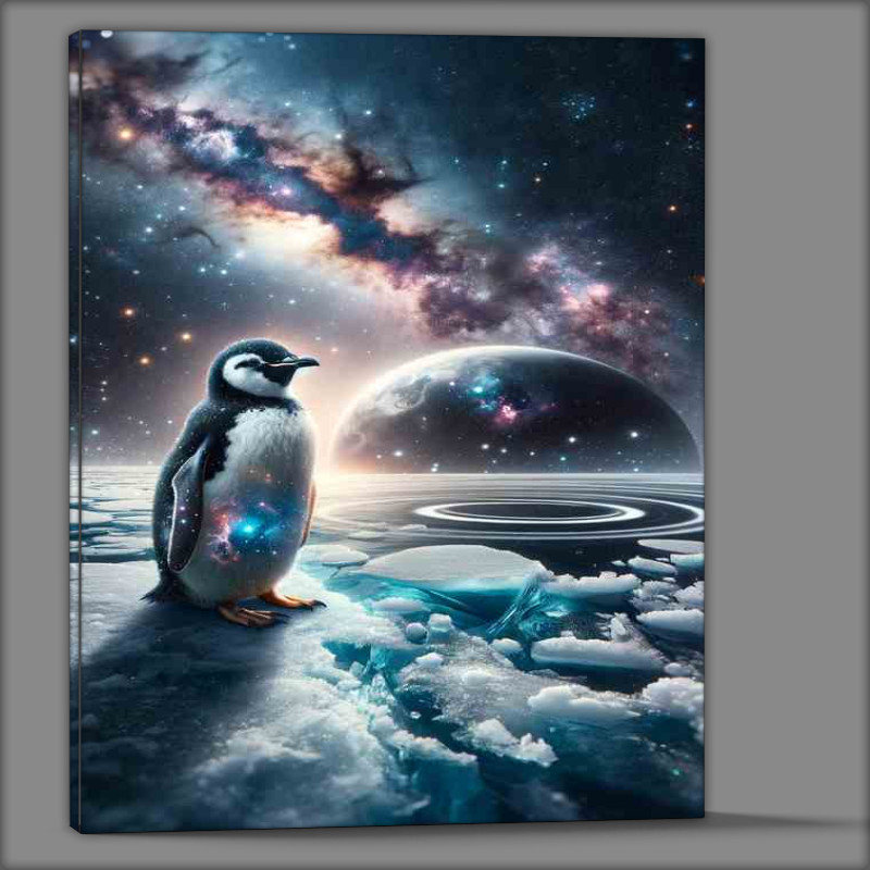 Buy Canvas : (Cosmic Penguin on an Ice Planet)