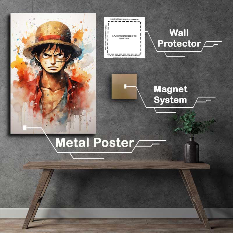 Buy Metal Poster : (One piece ash in a cartoon style)