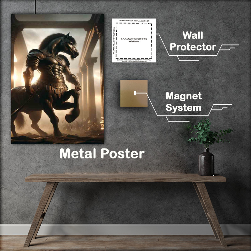 Buy Metal Poster : (Dignified Centaur Warrior in Ancient Armor)