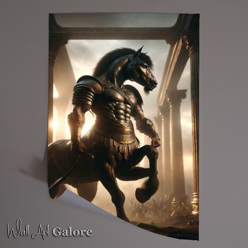 Buy Unframed Poster : (Dignified Centaur Warrior in Ancient Armor)