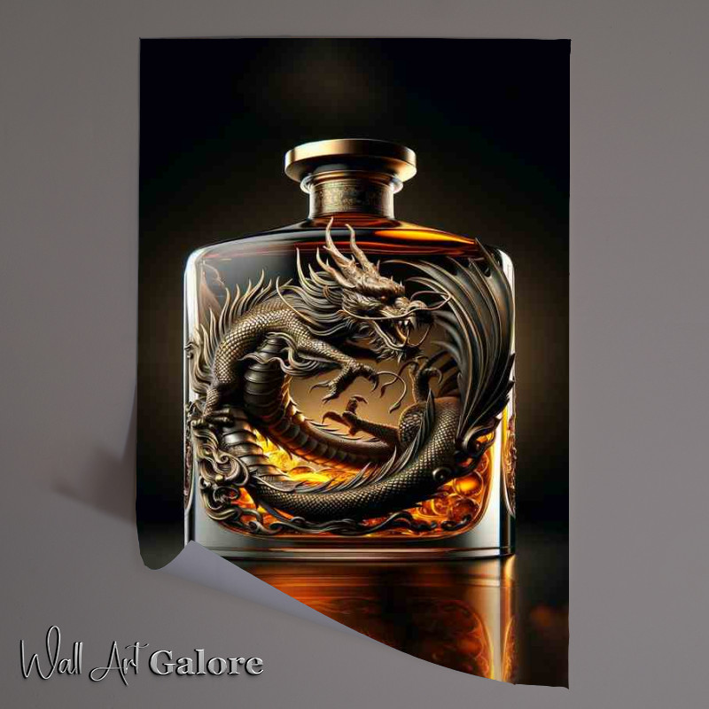 Buy Unframed Poster : (Dragon Sculpture in Whiskey Bottle)