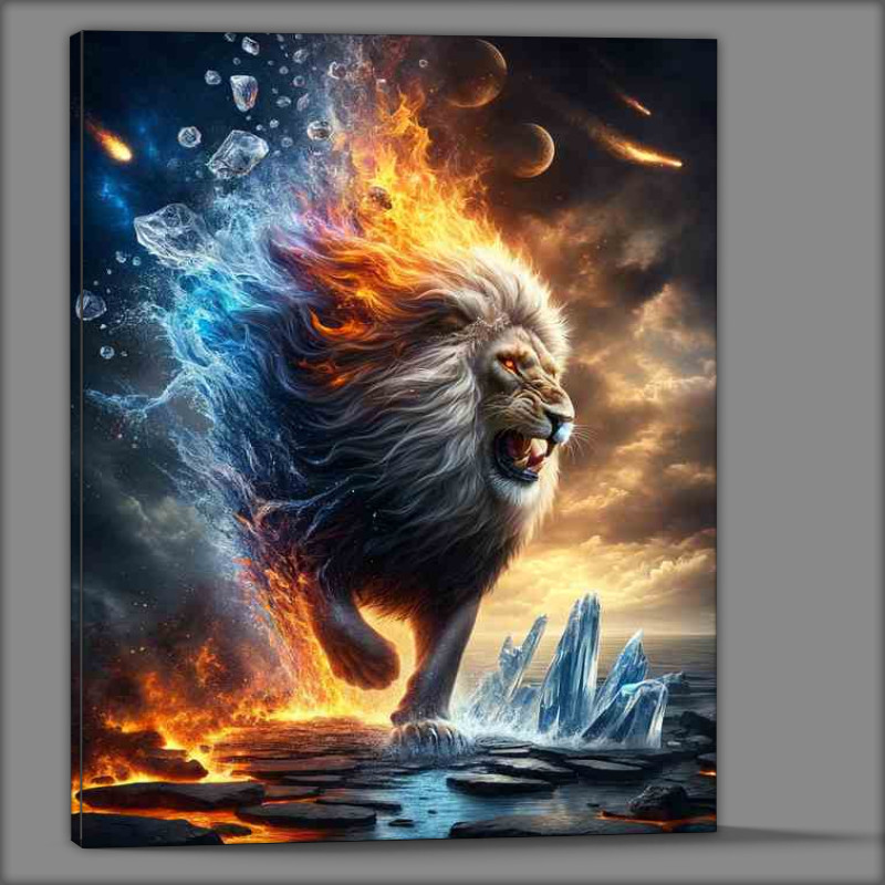 Buy Canvas : (Elemental Fury Majestic Lion)