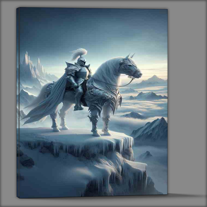 Buy Canvas : (Epic Guardia's Vigil atop Frosty Peaks white steed)