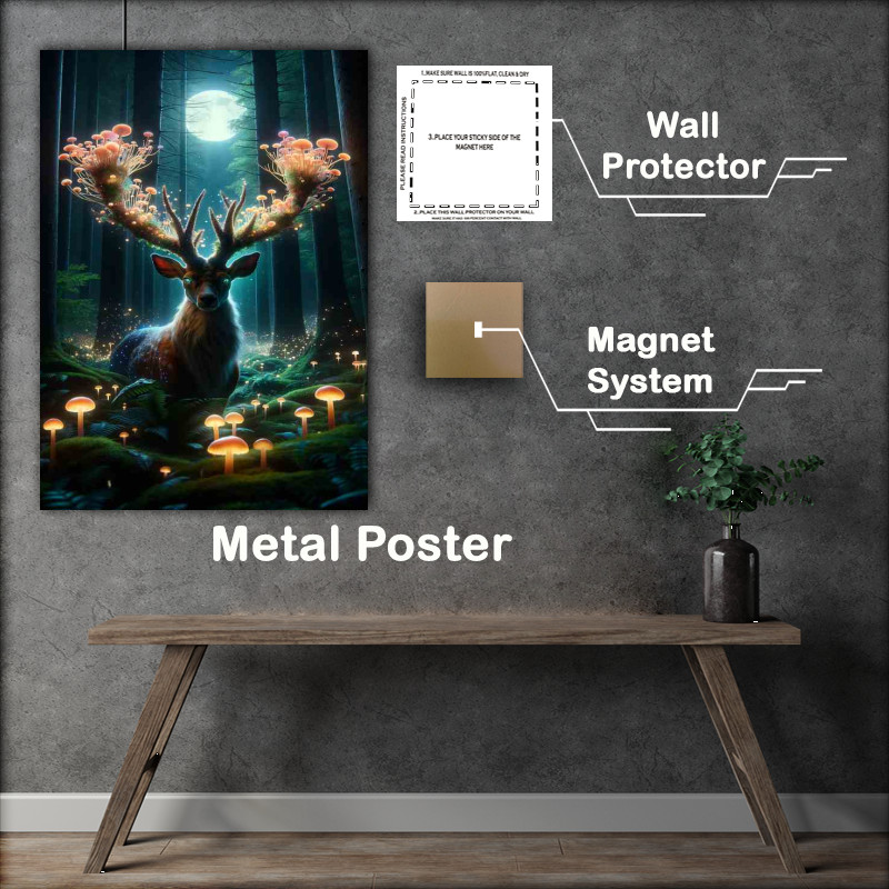 Buy Metal Poster : (Forest Sentinel Luminous Fungi Guard)