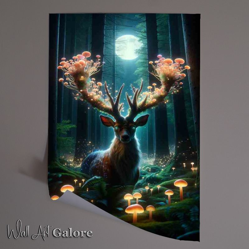 Buy Unframed Poster : (Forest Sentinel Luminous Fungi Guard)