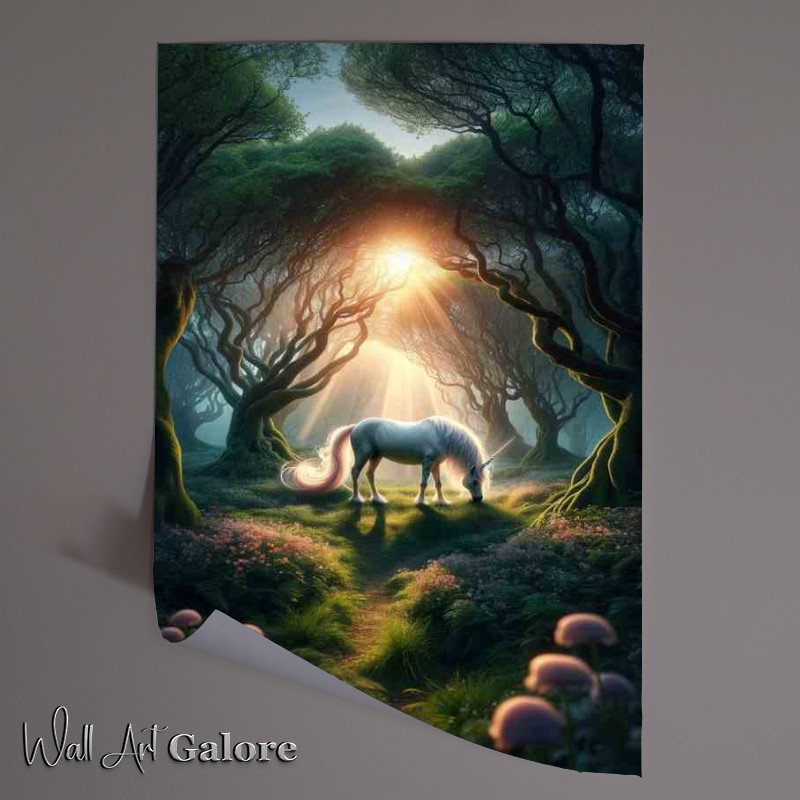 Buy Unframed Poster : (Hidden Grove of the Unicorn where mane and tail flow)