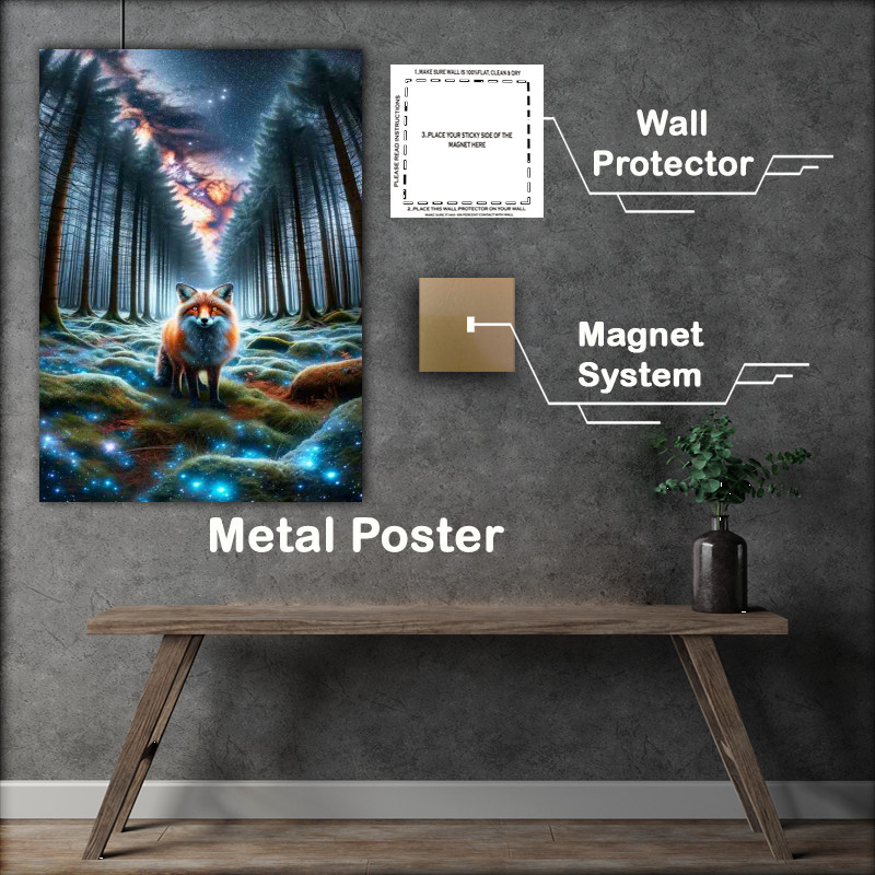 Buy Metal Poster : (Interstellar Fox Among Starry Trees)