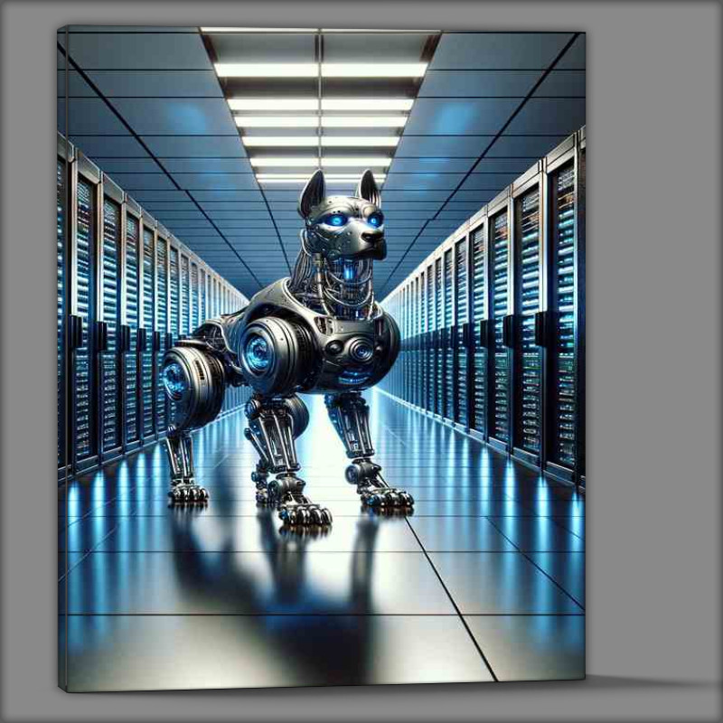 Buy Canvas : (Mechanical Canine Guardian robotic dog standing guard)