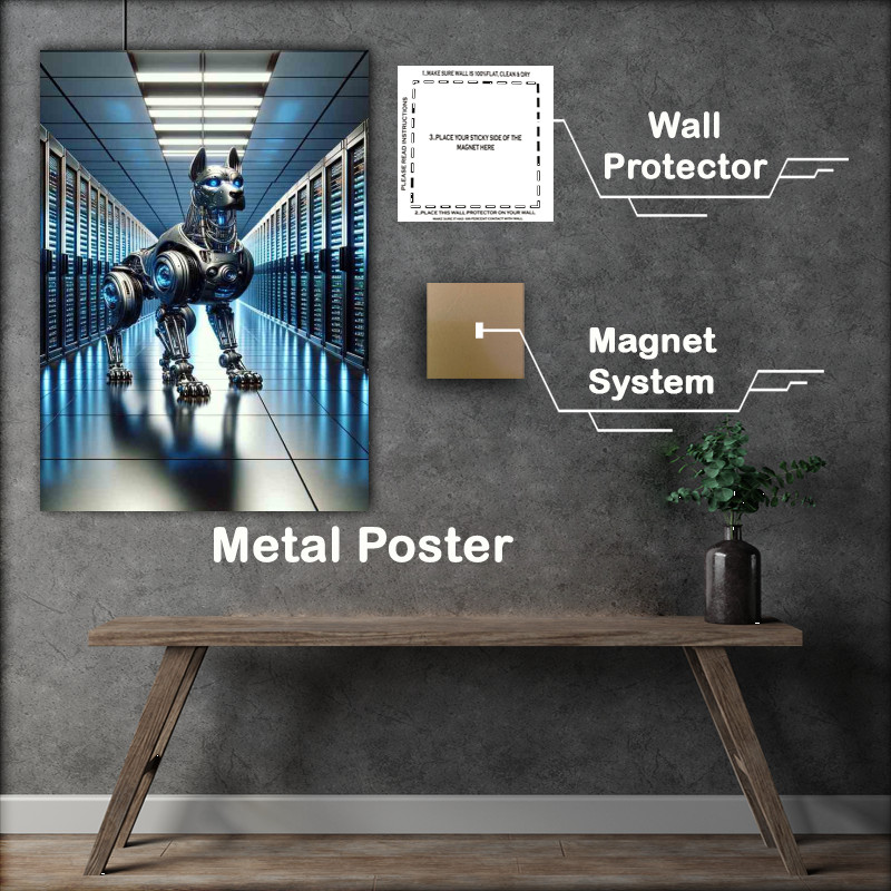 Buy Metal Poster : (Mechanical Canine Guardian robotic dog standing guard)